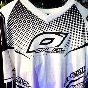 XL O’Neal white,long sleeve motor cross shirt.